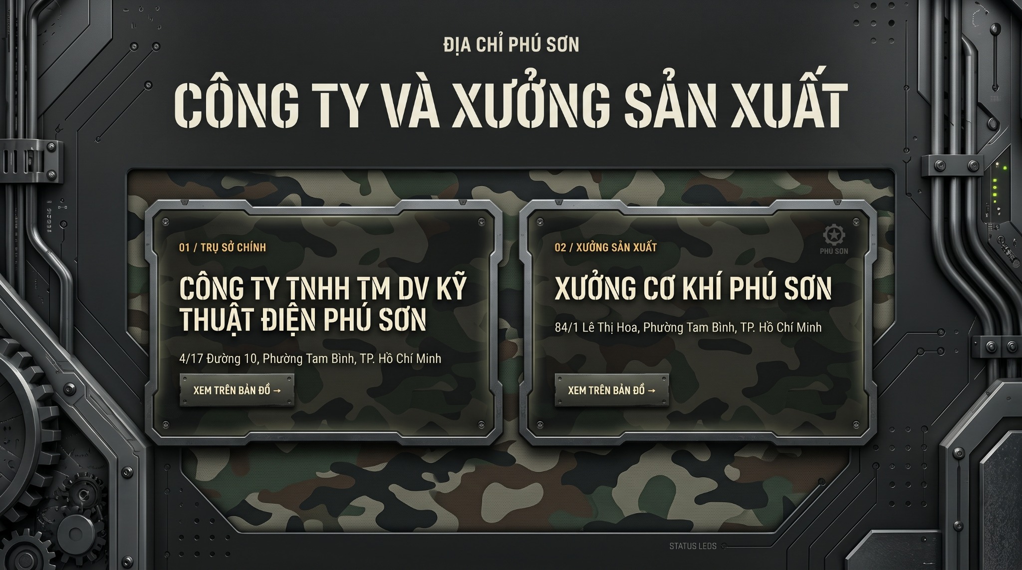 Địa chỉ công ty và xưởng sản xuất Phú Sơn