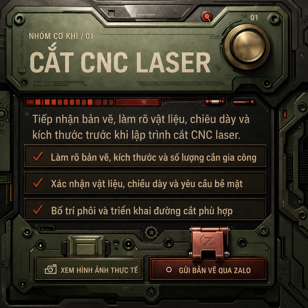 Máy cắt CNC laser tại Xưởng Cơ Khí Phú Sơn