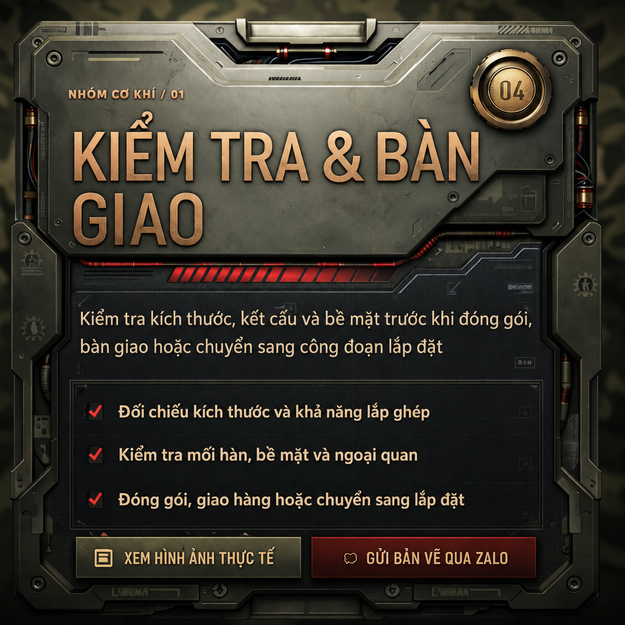 Kiểm tra và hoàn thiện sản phẩm inox trước bàn giao