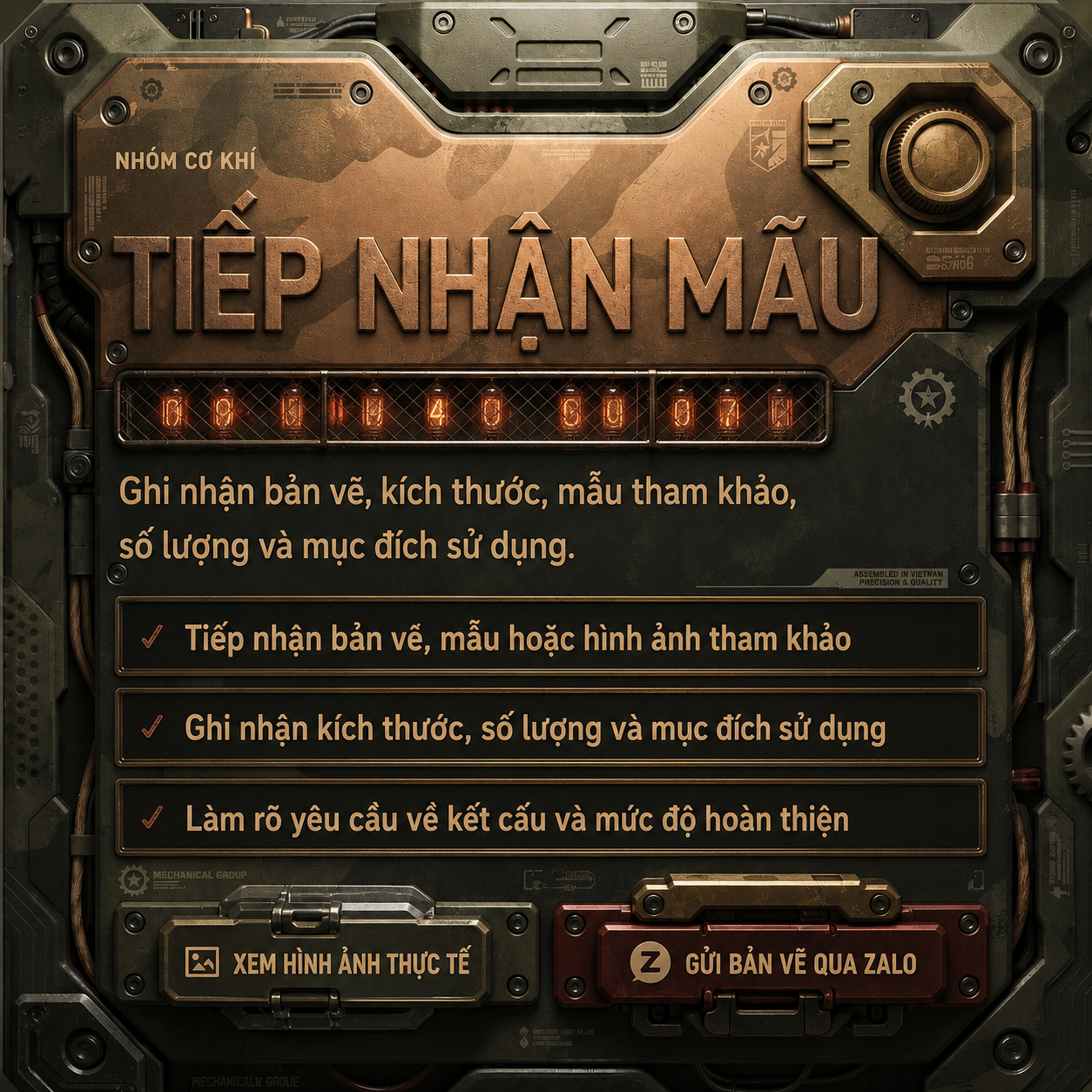 Tiếp nhận nội dung gia công theo yêu cầu
