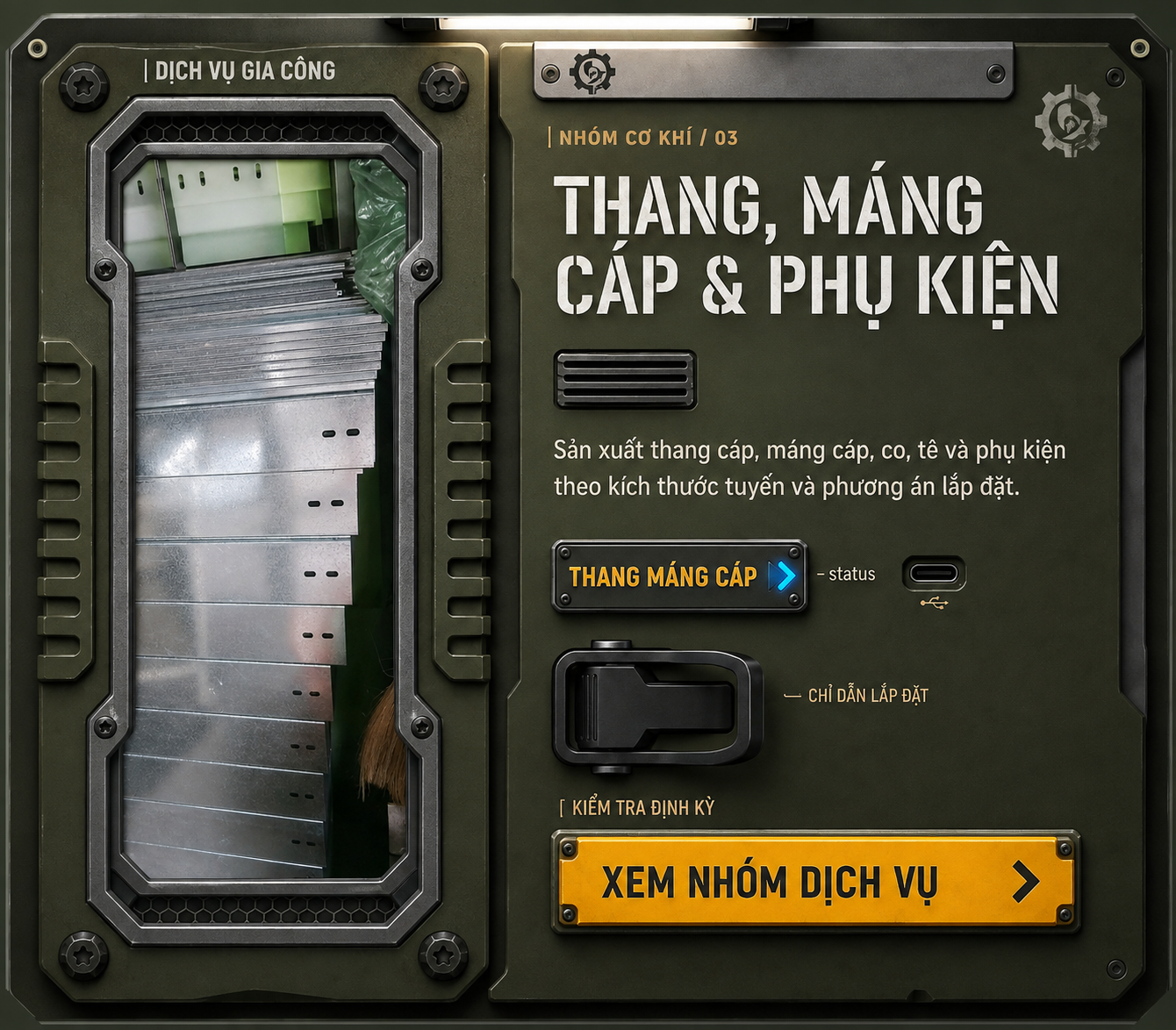 Thang máng cáp và ống kẽm do Phú Sơn thi công