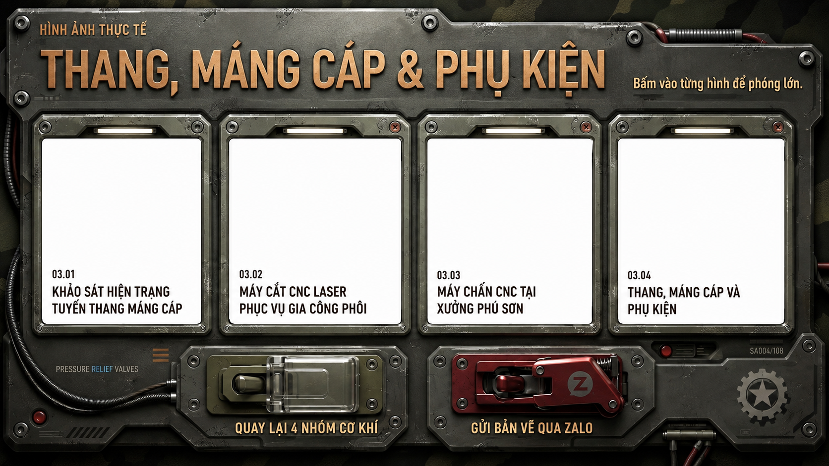 Khung thư viện hình ảnh Thang, máng cáp & phụ kiện