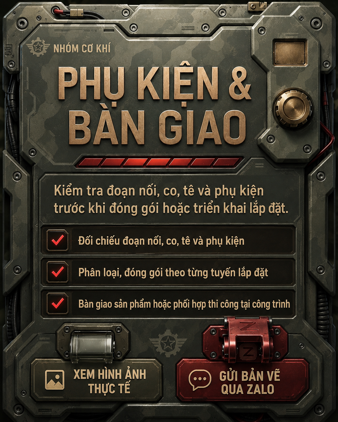 Thang máng cáp và ống kẽm được lắp đặt tại công trình